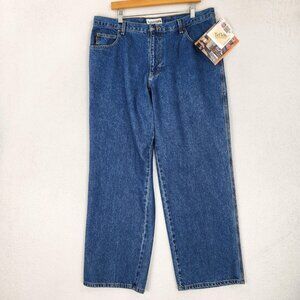 Timberland Jeans Mens 38x30 Blue PRO Series Relaxed Straight Denim Teflon NEW